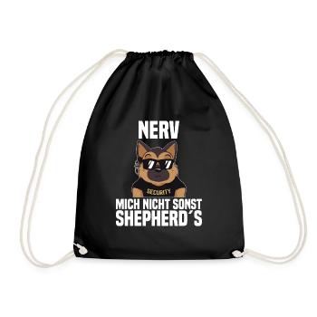 nerv mich nicht sonst shepherd´s Security Wachmann - Turnbeutel - Schwarz - Vorne