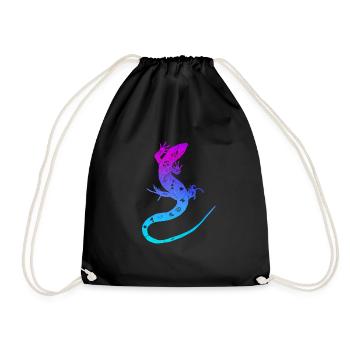 Lézard Gecko Reptile Iguane Salamandre - Sac de sport léger - noir - Devant