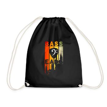 Vintage Bass EADG Bass Clef Bassist Motif - Drawstring Bag - black - Front