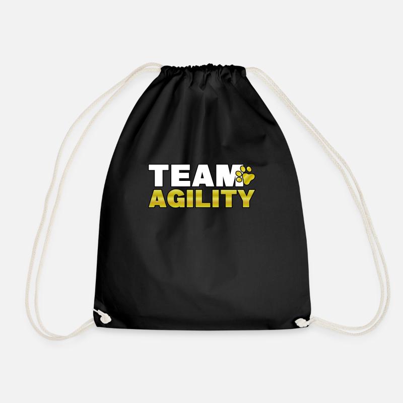 Team Agility Hunde Teamsport Hundeschule Geschenk - Turnbeutel - Schwarz