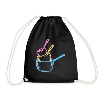 Pansexual meme pans - Drawstring Bag - black - Front