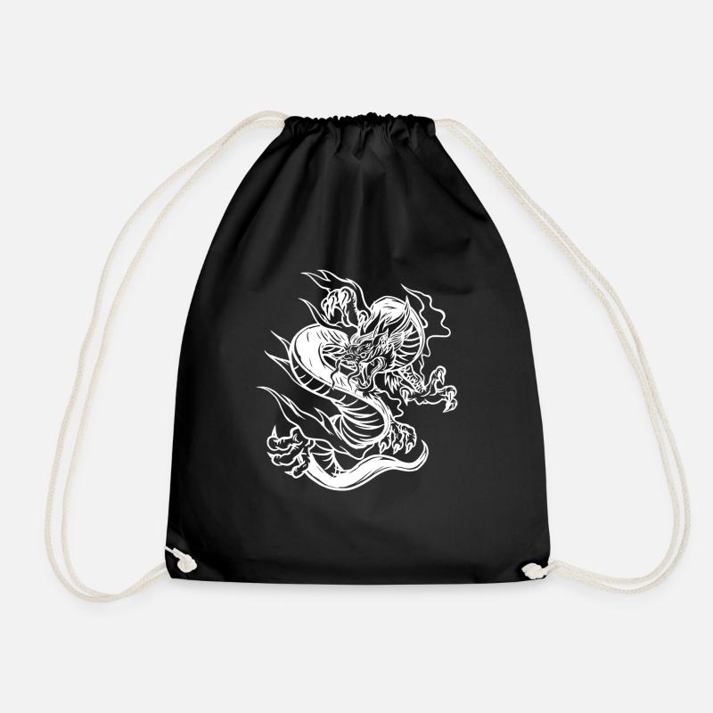 mit chinesischen Drachen chinesischem Drache - Turnbeutel - Schwarz