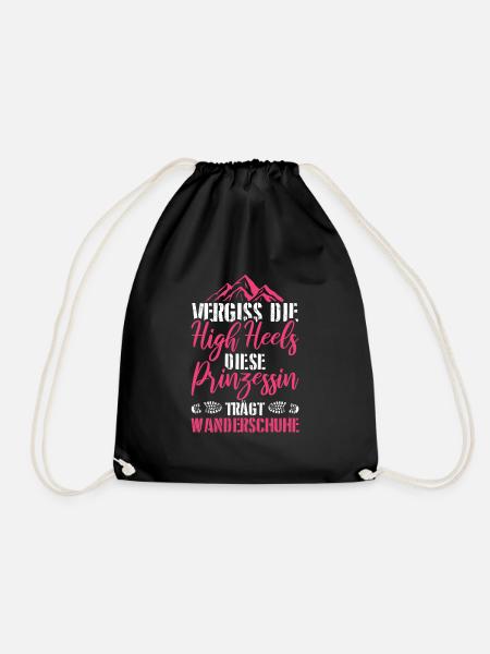 Forget the high heels, this princess wears hiking - Turnbeutel - Schwarz
