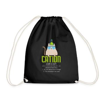 Cation Science Cat Pawsitive Chemistry Teacher - Drawstring Bag - black - Front