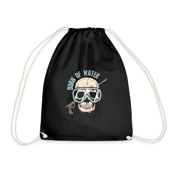 Speargun Spearfishing Skull Freediver - Turnbeutel - Schwarz - Vorne