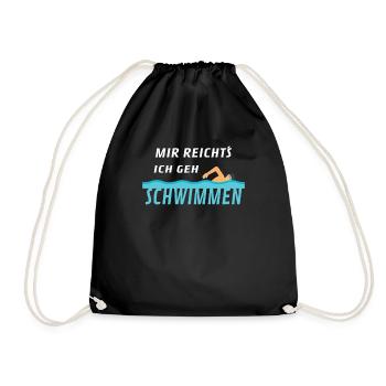 Schwimmen Schwimmer lustiger Spruch - Turnbeutel - Schwarz - Vorne