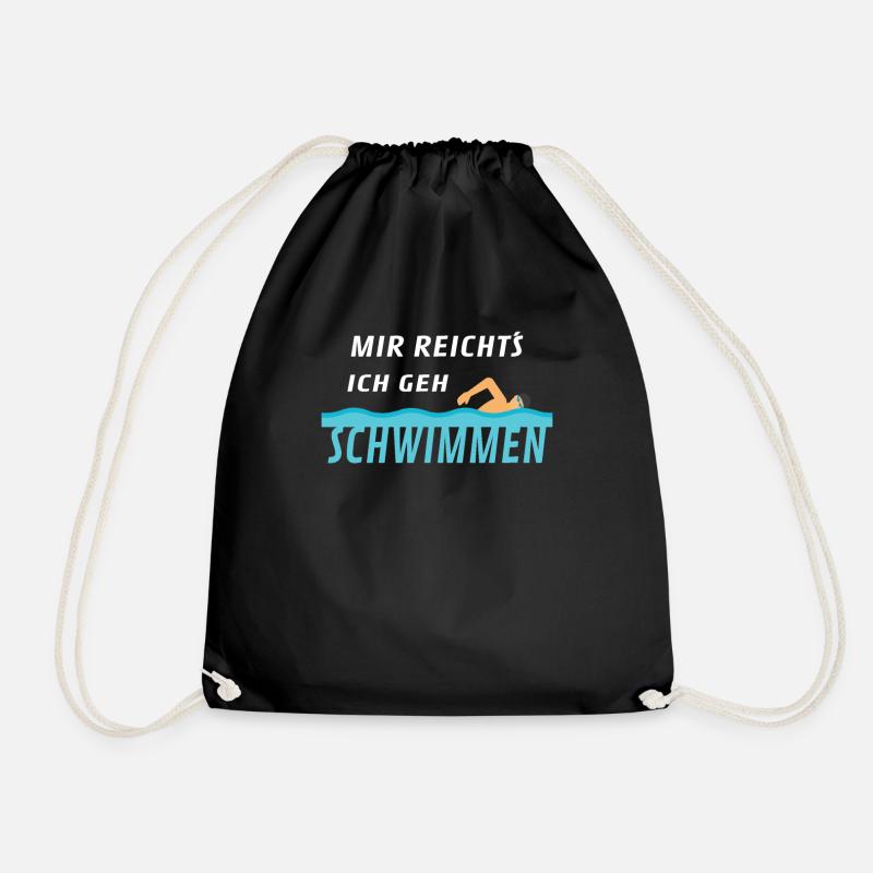 Schwimmen Schwimmer lustiger Spruch - Turnbeutel - Schwarz