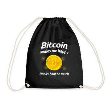 Bitcoin - Drawstring Bag - black - Front