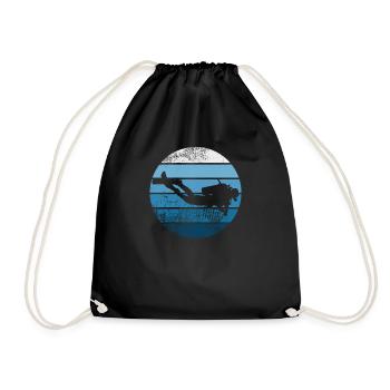 Retro Scuba Tauchen Taucher Geschenk Scuba Diving - Turnbeutel - Schwarz - Vorne