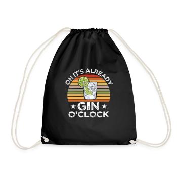 Lustige Gin Liebhaber Tonic Sprüche Geschenk - Turnbeutel - Schwarz - Vorne
