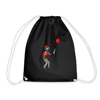 Zombie balloon sarcasm halloween balloon - Drawstring Bag - black - Front