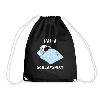Shark Sleepshirt Nightgown Gift - Drawstring Bag - black - Front