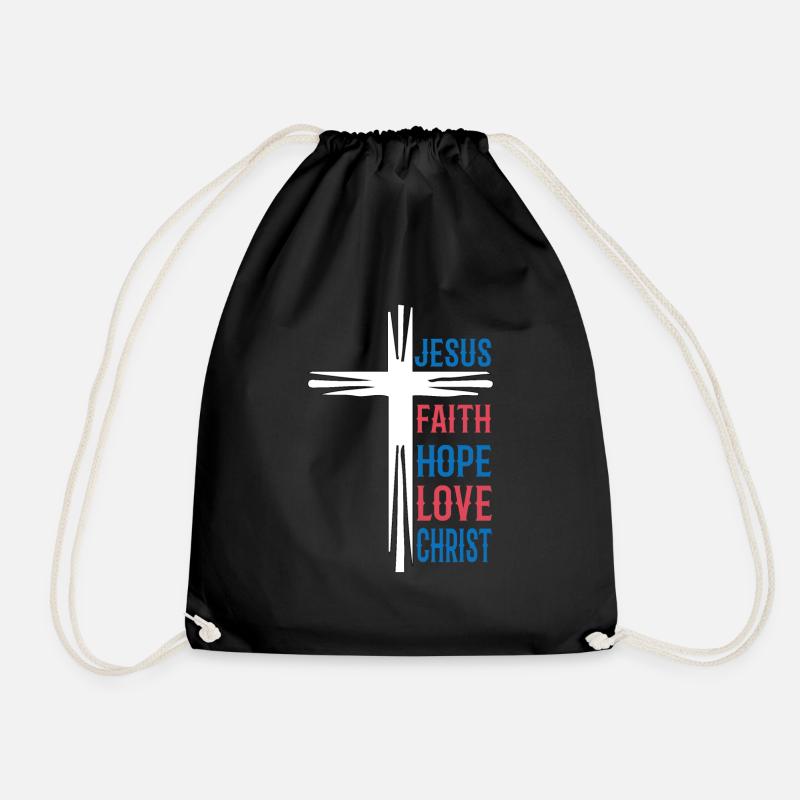 Jesus Cross Church Christians Jesus - Drawstring Bag - black