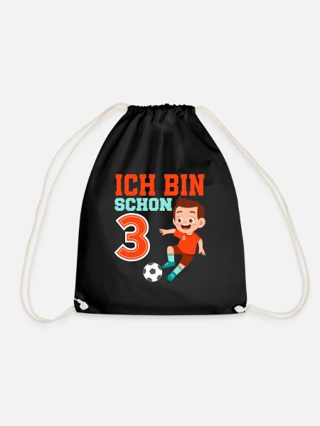 3. Geburtstag 3 Jahre Fußball Fußballspieler - Turnbeutel - Schwarz