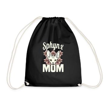 Sphinx Mama Katze Katzenliebhaber Geschenk - Turnbeutel - Schwarz - Vorne