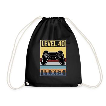 40. Geburtstag Birthday 1981 Gaming Level 40 - Turnbeutel - Schwarz - Vorne