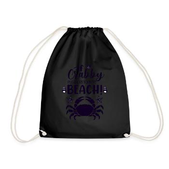 If Crabby Please Return To Beach Cute seashell Sum - Drawstring Bag - black - Front