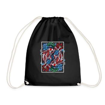 Koi Carpes Poissons japonais - Sac de sport léger - noir - Devant
