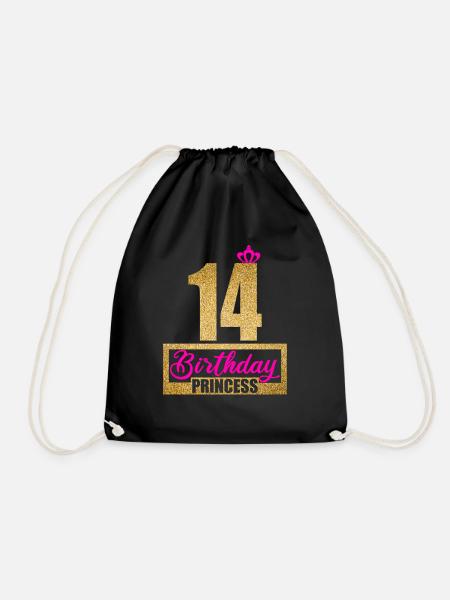 14. Geburtstag 14 Jahre 14er Birthday Princess - Turnbeutel - Schwarz