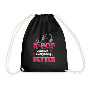 K-pop - Drawstring Bag - black - Front
