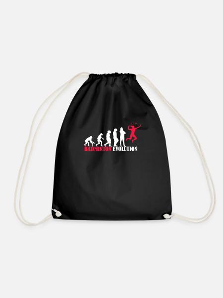 Badminton Evolution Design als Geschenk - Turnbeutel - Schwarz