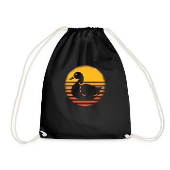 Duck Retro - Drawstring Bag - black - Front