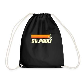 Sankt Pauli Retro St. Pauli Vintage Anker Hamburg - Turnbeutel - Schwarz - Vorne
