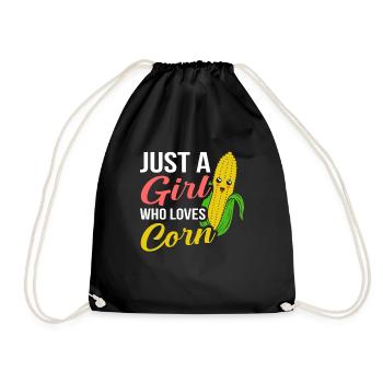 Mais Auf Dem Cob Tag Mädchen Lustig Mais Meme - Drawstring Bag - black - Front