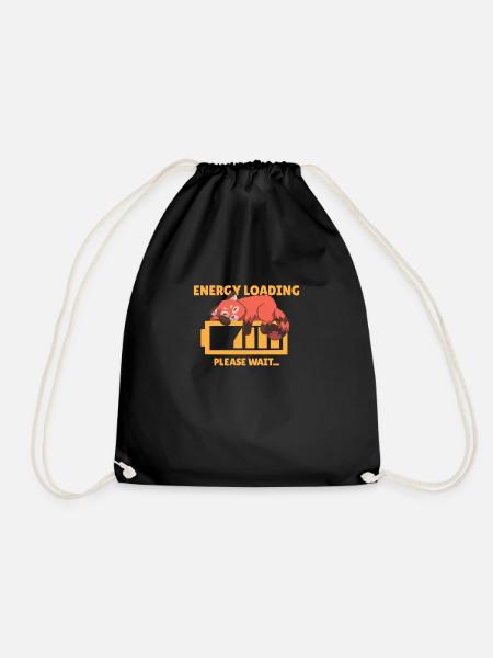 TIRED RED PANDA - Drawstring Bag - black