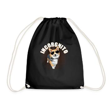Incorgnito Corgi Corgis Dog Corgie Gift - Drawstring Bag - black - Front
