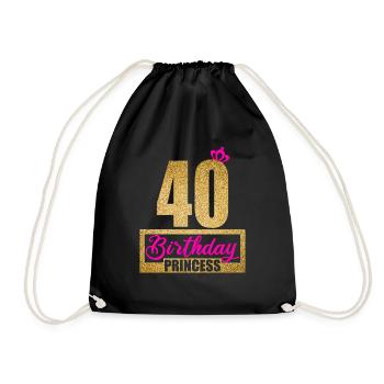 40e anniversaire 40 ans 40 Anniversaires princess - Sac de sport léger - noir - Devant