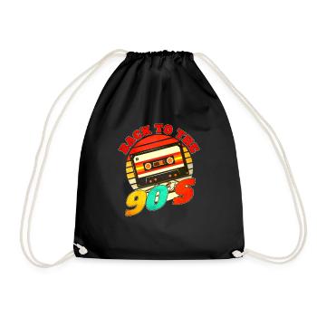 Back to the 90s 90er Jahre Neunziger Retro Motiv - Turnbeutel - Schwarz - Vorne