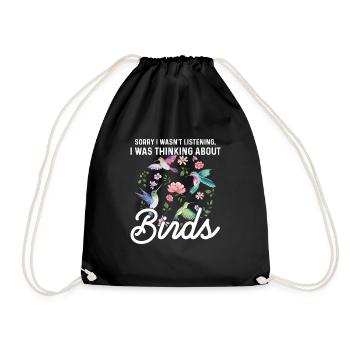 Ornithology saying for a bird photographer - Drawstring Bag - black - Front