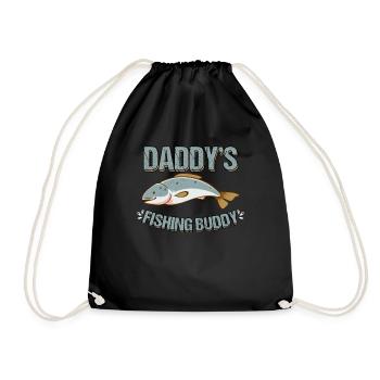 Fishing children - Drawstring Bag - black - Front