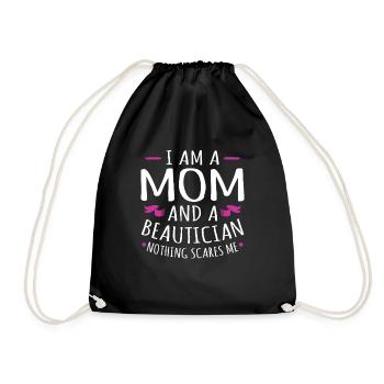 Mom & Beautician Nothing Scares Me Fun - Drawstring Bag - black - Front