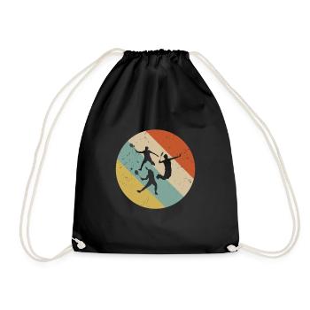 Badminton Player Badminton Retro - Drawstring Bag - black - Front