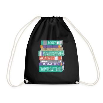 Bookworm Shirt Books Your Best Defense Antisocial - Sac de sport léger - noir - Devant