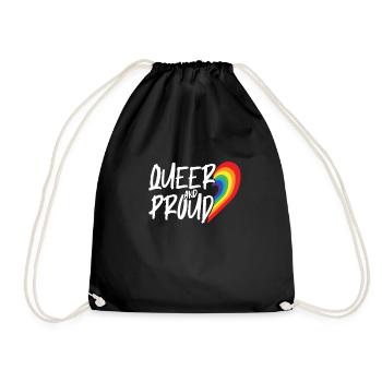 Queer Proud Lesbian Bisexual Trans Gay Pride - Drawstring Bag - black - Front