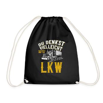LKW LKW-Fahrer Lustiger Spruch - Turnbeutel - Schwarz - Vorne