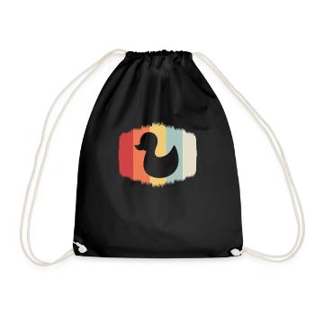 Duck Retro - Drawstring Bag - black - Front