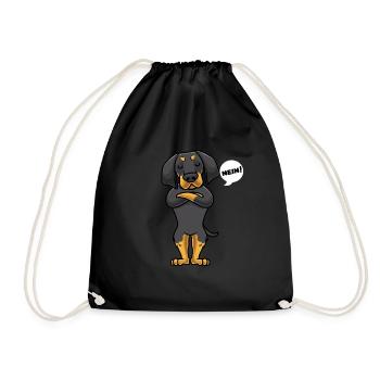 Sturer Brandlbracke Hund lustig Hundetraining - Turnbeutel - Schwarz - Vorne