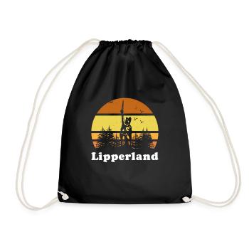 Lippe Lipperland Hermannsdenkmal Detmold Lemgo - Turnbeutel - Schwarz - Vorne