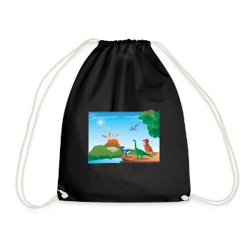 volcan dinosaure - Sac de sport léger - noir - Devant