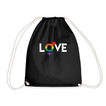Rainbow Kleidung LGBT Mann LGBTQ Gay Pride Outfit - Turnbeutel - Schwarz - Vorne