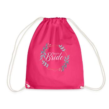 Team Bride - Stag do Bride - Drawstring Bag - fuchsia - Front