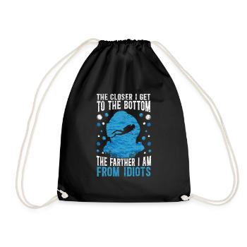 Scuba Diver Diving Saying - Drawstring Bag - black - Front