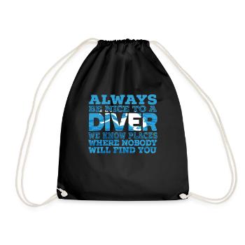 Soyez gentil à un plongeur Scuba Diving Buddy - Sac de sport léger - noir - Devant