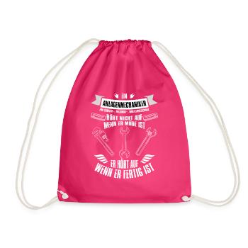 Anlagenmechaniker, Klempner, Sanitär, Gas - Turnbeutel - Fuchsia - Vorne