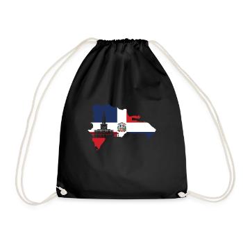 Dominican Republic Flag - Drawstring Bag - black - Front
