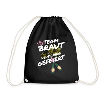 TEAM BRAUT - Turnbeutel - Schwarz - Vorne